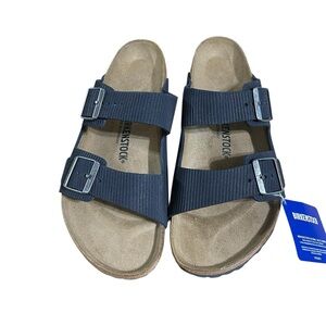 Birkenstock Men's Arizona BS Corduroy Dark Gray Leather Sandals sz 12M NIB